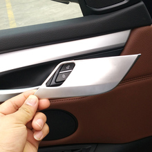 Auto interior molduras estilo de fibra de carbono abs chrome fechadura da porta de segurança capa guarnição para bmw x5 x6 f15 f16 2014-2018 acessório do carro 2024 - compre barato