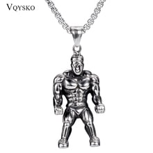 Steampunk Vintage Muscular Male Pendant Sport Fitness Sports Stainless Steel chain Charm Pendant Gift Hip Hop Necklace 2024 - buy cheap