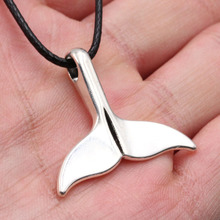 Initial Necklace Dolphin Tail Pendant Leather Necklace Fashion Jewelry For Women Girlfriend Gift 2024 - buy cheap