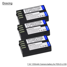 3 шт 1350 mAh D-Li109 D Li109 DLi109 Перезаряжаемые Батарея для Pentax K-R K-2 КР K2 КР K30 K50 K-30 K-50 K500 K-500 батарея для камеры 2024 - купить недорого