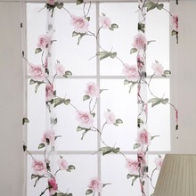 Roman Chiffon Printing Curtains Blinds Floral White Sheer Office Short Tulle Window Door Curtain 2024 - buy cheap