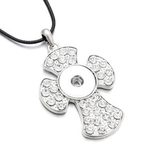 Wholesale Snap Jewelry Snap Button Necklace Cross Pendant Necklace fit 18mm 20mm Snaps Button 2024 - buy cheap