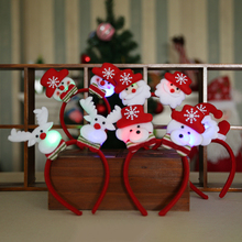 ¡Novedad! diadema de diadema con cuernos de Papá Noel muñeco de nieve decoración navideña bonita y brillante, accesorios festivos de Navidad para fiestas 2024 - compra barato