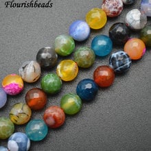 8mm 10mm Multi Bright Color Faceted Dragon Veins Fire Agate Stone Round Loose Beads DIY Jewelry Supplies 2024 - buy cheap