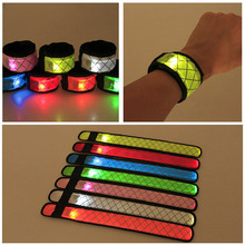 Nylon LED Sports Slap webbing Wrist Strap Band Luminous Toy Bracelets on hand Light Flash Bracelet Glowing Armband Party Outdoor 2024 - buy cheap