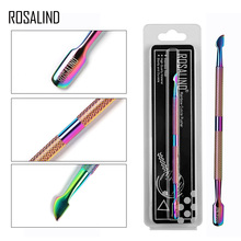 ROSALIND 1 pcs Cuticle Pusher Rainbow 2 Forma ferramentas Da Arte do Prego Da Cutícula do Aço Inoxidável Colher Empurrador Removedor de Pedicure Manicure Ferramentas 2024 - compre barato