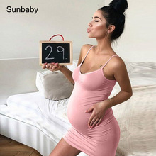 SUNbaby maternity dresses cotton solid-colored knit strapless stretch maternity lactation dress pregnancy dress Q0406 2024 - buy cheap