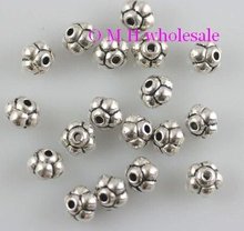 Omh atacado frete grátis 35 peças miçangas espaçadoras de prata tibetana joias contas de metal 6x5mm zl188 2024 - compre barato