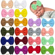 4 pcs/lot, 4.7 inch Big bow nylon headband or hair clips, messy bow Schoolgirl Bow headbands baby shower gift 2024 - buy cheap