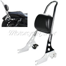 Motorcycle Sissybar Luggage Rack Detachable Passenger Backrest Pad For Harley Sportster 883 XL 1200 XL883C XL1200R XLH883 Chrome 2024 - buy cheap