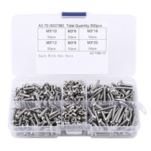 600Pcs/set M3 Screws Nuts Set Stainless Steel Hex Socket Button Head Screws Nuts Assortment Kit Fastener Hardware With Box 2024 - buy cheap