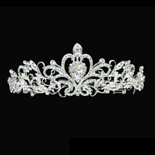 FORSEVEN-Tiaras y coronas de novia con hojas de cristal barrocas, diadema de novia con diamantes de imitación, accesorios de joyería nupcial para el cabello 2024 - compra barato