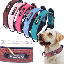 Personalized Dog Collars adjustable Soft Leather Custom Dog Collar Name ID Tags For Cat puppy Large Dogs collar Pet Accessories 2024 - buy cheap