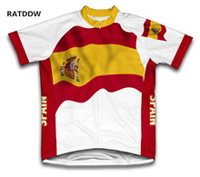 Camiseta de Ciclismo con bandera de España para hombre, Jersey de manga corta para bicicleta, Maillot, ropa deportiva 2024 - compra barato