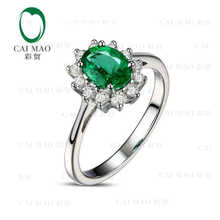 CaiMao 0.81 ct Natural Emerald 18KT/750 White Gold  0.38 ct Full Cut Diamond Engagement Ring Jewelry Gemstone colombian 2024 - buy cheap