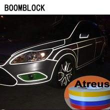 BOOMBLOCK-pegatina reflectante para carrocería de coche, 1x500cm, para Audi A4, A3, A6, C6, B7, B8, B5, Q5, Seat Leon, Ibiza, Skoda, Fabia, Yeti 2024 - compra barato