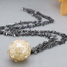 Simple Hollow Ball Big Pearl Necklace For Women Female Necklace Gift For Girl Necklace Sweater Chain DIY Fashion Jewelry Design 2024 - buy cheap