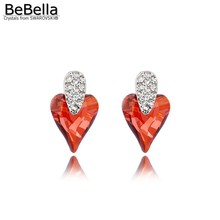 Bebella cristal coração charme gota brincos feitos com cristais de swarovski moda jóias presente para mulheres amante meninas 2024 - compre barato