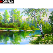 HOMFUN Full Square/Round Drill 5D DIY Diamond Painting "Landscape tree" Embroidery Cross Stitch 3D Home Decor Gift A10305 2024 - buy cheap
