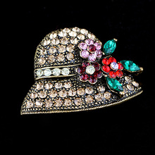 Vintage Color rhinestone Hat brooch bouquet brooches hijab pins and crystal Vintage brooches wedding gift woman fashion 1 2024 - buy cheap