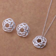 jewelry sets, silver jewelry set simple bling flower 2016 new style Earring Necklace /DRPCTGRF 2024 - buy cheap