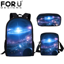 Forudesigns 2019 moda crianças sacos de escola 3d estrela galáxia padrão ortopedia schoolbags para meninos adolescentes mochilas crianças 2024 - compre barato