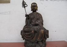 fast shipping USPS to USA S0171 Tibet Buddhism Folk Old Copper Bronze aFINEat Ksitigarbha Jizo King Buddha Statue 2024 - buy cheap