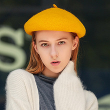 2019 New Womens Winter Warm 100% Wool Hat Berets Female Cap Handmade Strap Crossing Artist Cap Lady Painter Hats For Women 2024 - buy cheap