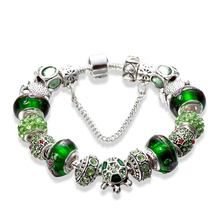 ANNAPAER-Pulseras con dijes de tortugas marinas para mujer, brazaletes con abalorios verdes de cristal de estilo europeo, regalos, B17051 2024 - compra barato