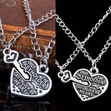 2016 1 Pair Love Heart Key Pendant Necklace Best Friends Lovers Couple Jewelry Charm 2024 - buy cheap