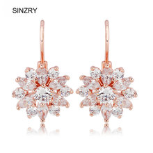 2014 new AAA+ cubic zircon women flower drop earrings 2 color option  fashion 2024 - buy cheap