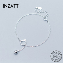 Женский минималистичный браслет INZATT, из настоящего серебра 925 пробы, с полым котом и колокольчиком, вечерние ювелирные изделия 2024 - купить недорого