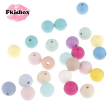 Fkisbox Round 12mm 50pcs Silicone Beads Baby Teether Infant Teething Necklace Jewelry Making Baby Pacifier Chain DIY Bpa Free 2024 - buy cheap