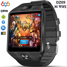 696 3G WIFI QW09 Android Смарт-часы DZ09 512 МБ/4 ГБ Bluetooth 4,0 с реальным шагомером sim-карты вызов анти-потеря Smartwatch PK DZ09 GT08 2024 - купить недорого