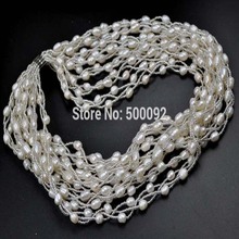 17" 3strands 5-6mm rice freshwater cultured pearl necklace 2024 - buy cheap