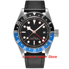 Corgeut GMT-reloj para hombre, de 41mm, esfera negra, bisel giratorio luminoso, cristal de zafiro, movimiento automático, watch-CA25 de muñeca 2024 - compra barato