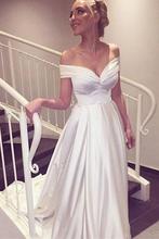 Luxury Sexy Lace v-neck off the shoulder satin Wedding Dresses a-line Wedding Gown Robe de mariage 2020 Vestido de Noiva 2024 - buy cheap