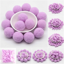 Luz Roxa Pompom 8/10/15/20/30mm Rodada Pompons Bolas De Pêlo DIY Brinquedos artesanato Pompons para Crianças Casa Casamento Decoração 20g 2024 - compre barato