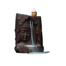 Quemador de incienso con estatua de Buda, quemador de reflujo de la India para decoración del hogar, de sándalo, envío directo 2024 - compra barato