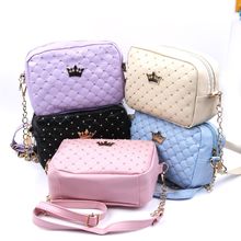 ISKYBOB Women Bag Fashion Women Messenger Bags Rivet Chain Shoulder Bag High Quality PU Leather Crossbody Quiled Crown bags 2024 - buy cheap