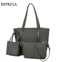 REPRCLA Litchi Pattern Three Pieces Women Bag Soft PU Leather Handbags Female Shoulder Bags Fashion Girls Small Crossbody Bags 2024 - buy cheap