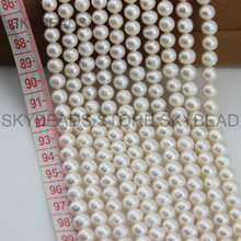 Perlas de agua dulce naturales de grado AA, cuentas redondas de 7-8mm para boda, suministros de joyería nupcial, buena calidad 2024 - compra barato
