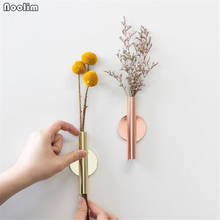 Noolim vaso de ferro para parede, vaso de flores secas criativo tipo nórdico, tubo de ferro, decoração de parede 2024 - compre barato
