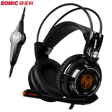 SOMIC Professional Gaming Headset 7.1 Channel Surround Sound Big Earphone Stereo LED Headphones With Mic PC Gamer Large Earbuds 2024 - buy cheap