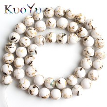 White Shell Turquoises Stone Synthesis Beads Round Loose Spacer Beads For Jewelry Making DIY Bracelets 15''Strand 4/6/8/10/12mm 2024 - buy cheap