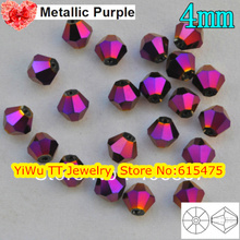 Free Shipping, 288pcs/Lot 6mm metallic purple color Chinese Top Quality Crystal Bicone Beads 2024 - buy cheap