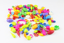 Brinquedos de contas coloridas drive 100, para meninas, crianças, pulseira, anel, joias, fazer contas, kit de brinquedo educacional 3d, quebra-cabeça, presente 2024 - compre barato