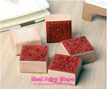 12pcs/lot New vintage style sweet lace series wood square stamp,rubber gift stamp,6 designs,wood stamps,Wholesale 2024 - buy cheap