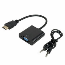 HDMI-compatib to VGA Adapter Converter Cable Male to Female with 3.5mm Audio output for PS3 Xbox360 PC Laptop HDTV 1080P Display 2024 - купить недорого