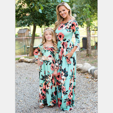 2019 nova família mãe filha vestido pastoralismo flora impresso boemia vestido longo adulto criança menina vestido família combinando roupas 2024 - compre barato
